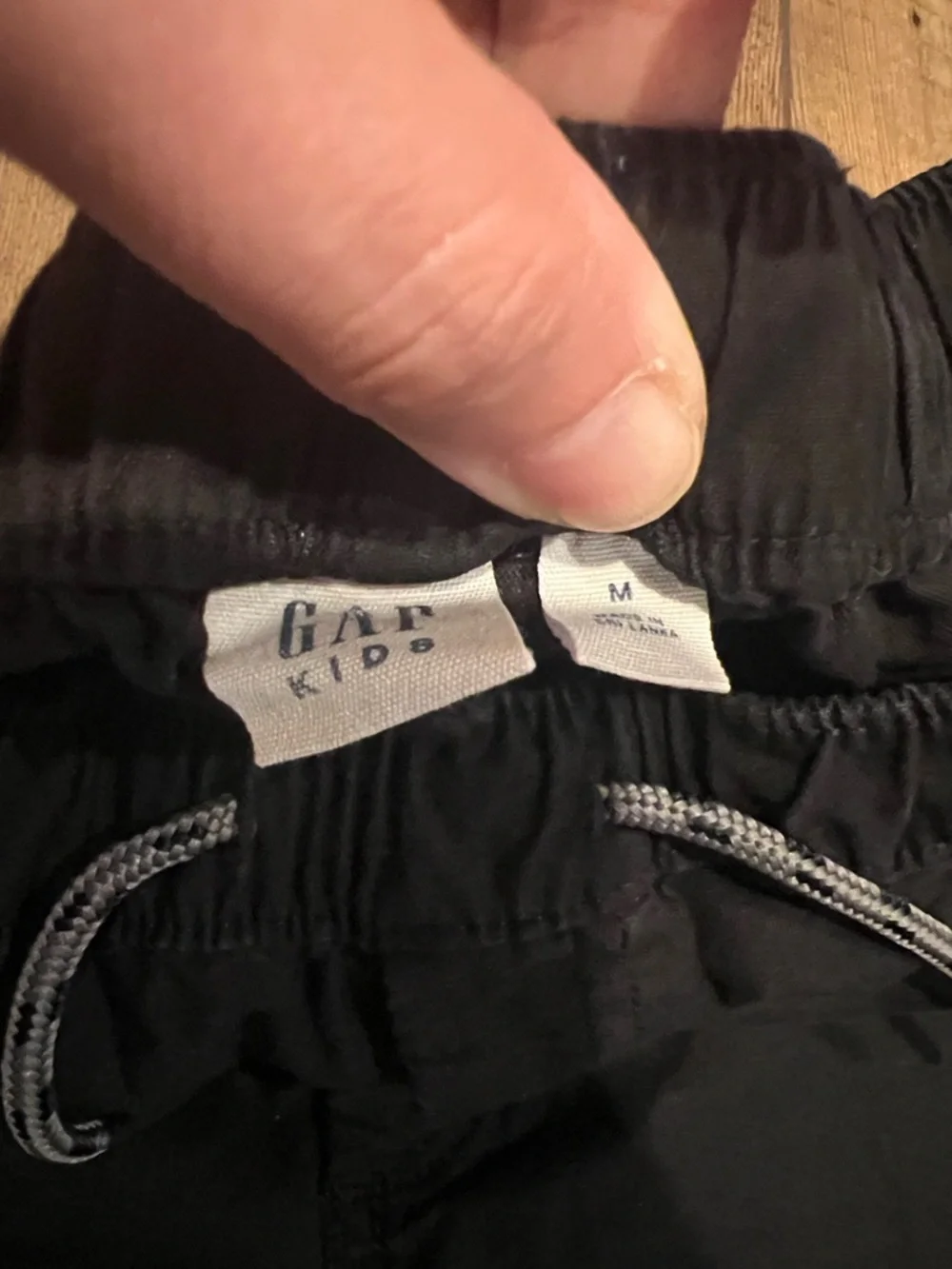 GAP Kids Black Elastic Drawstring Jogger Pants, size medium
